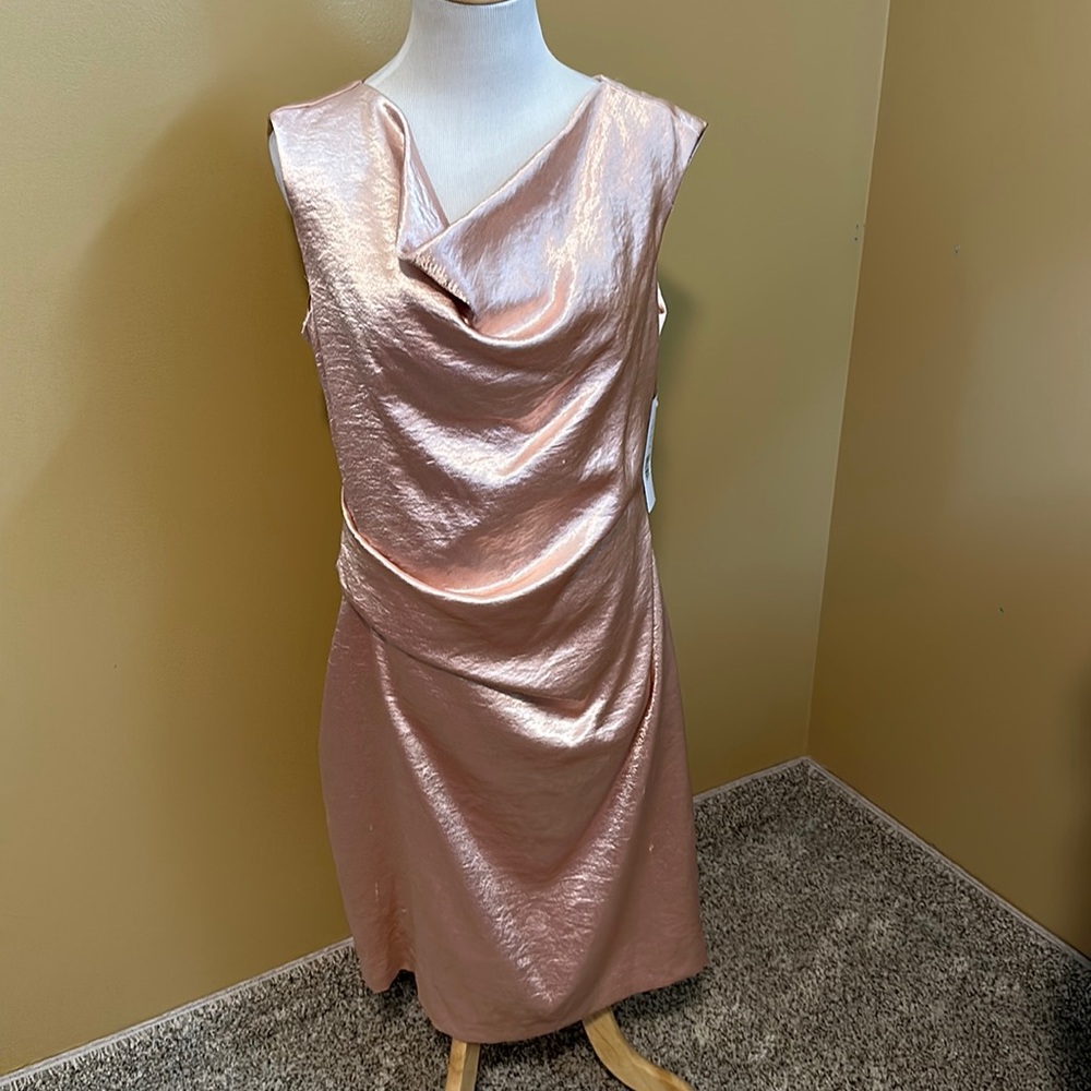 Scarlett Shimmering Pink Midi Dress